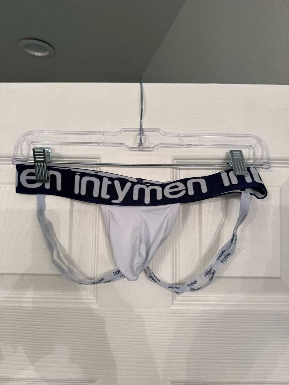 Intymen White Jockstrap with Branded Waistband and sport pouch